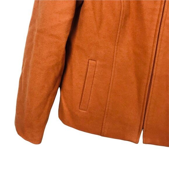 Minimalist Neutral Conrad C Camel Wool Zip Up Lined Jacket Women Size M - Picture 6 of 16